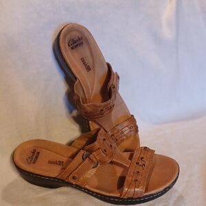 Clarks Women's Brown Leather Sandals Size 9.5